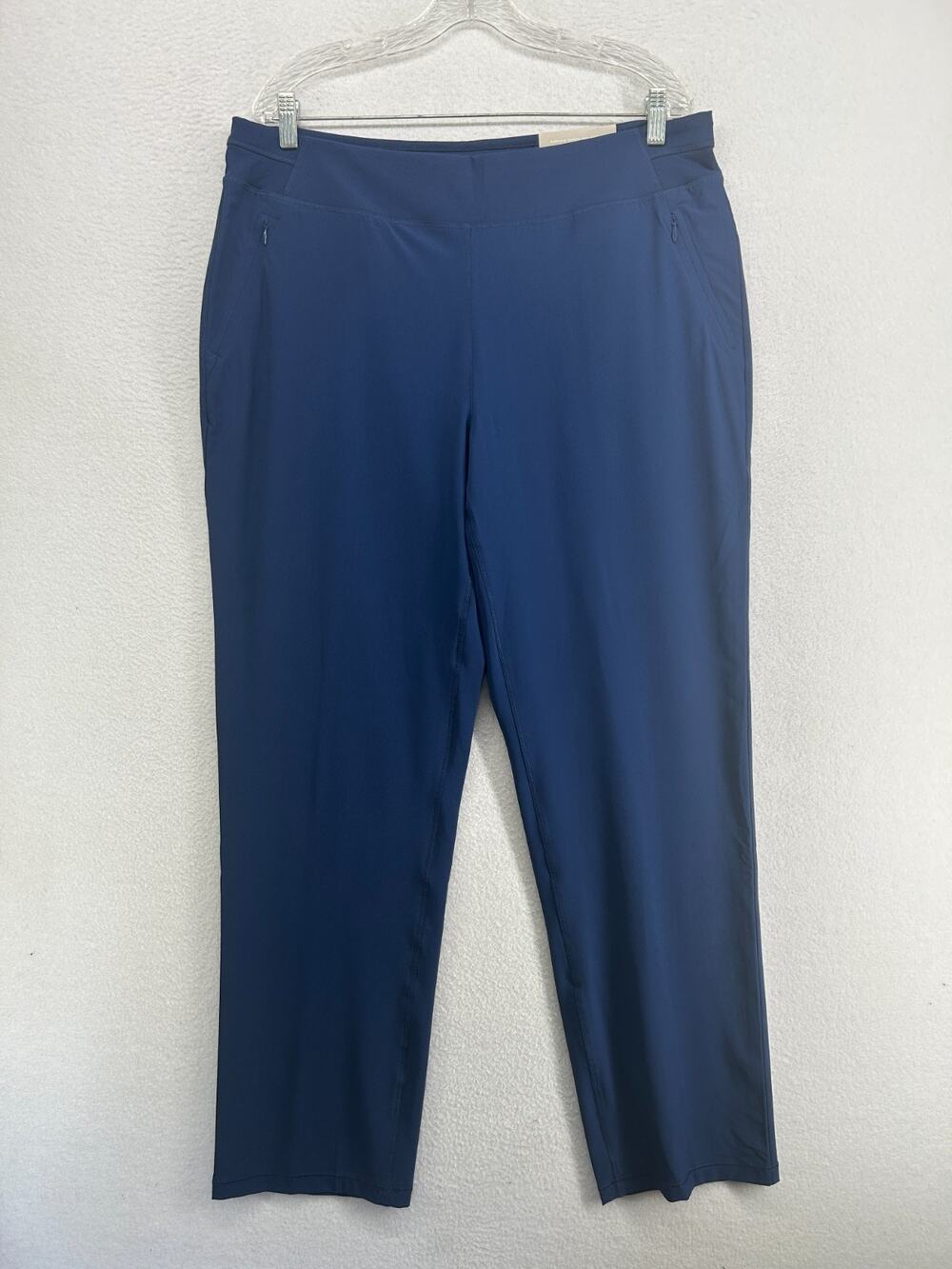 CHICOS Pants 2.5R 14R Zenergy Knit Waist Ankle Pull On Elastic Waist Blue NEW